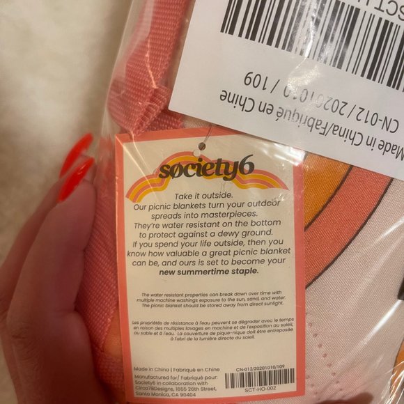 Society6 Outdoor Blanket Picnic Blanket Water Resistant Bottom - Picture 5 of 6